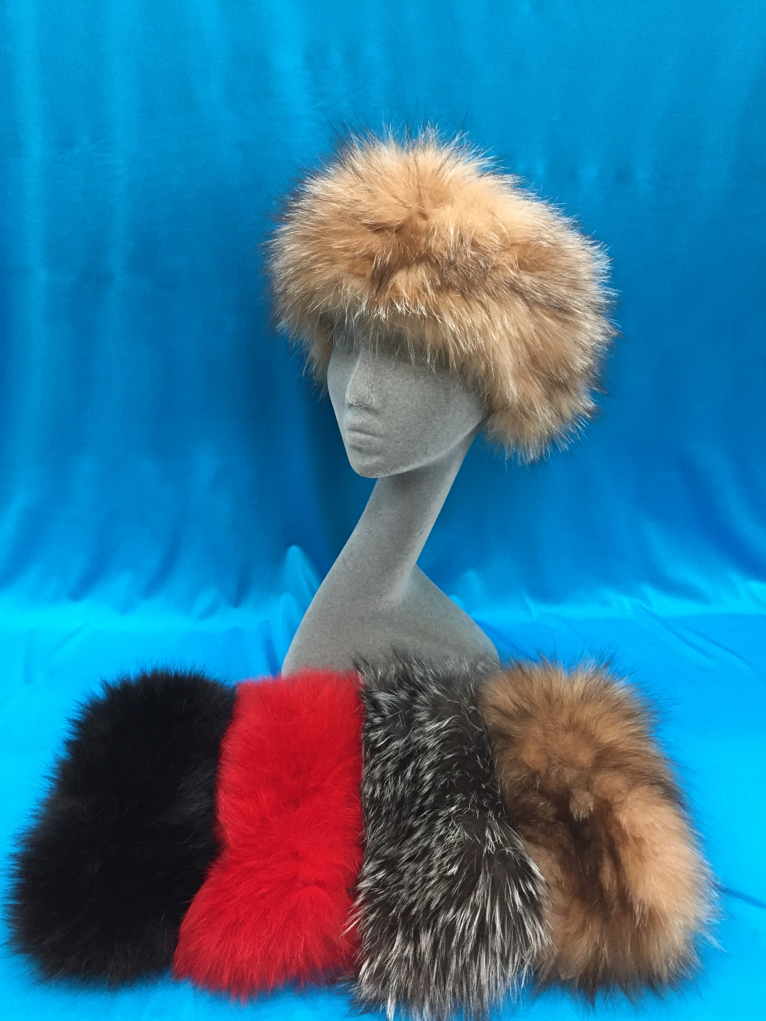 Knitted fox headbands - Click Image to Close
