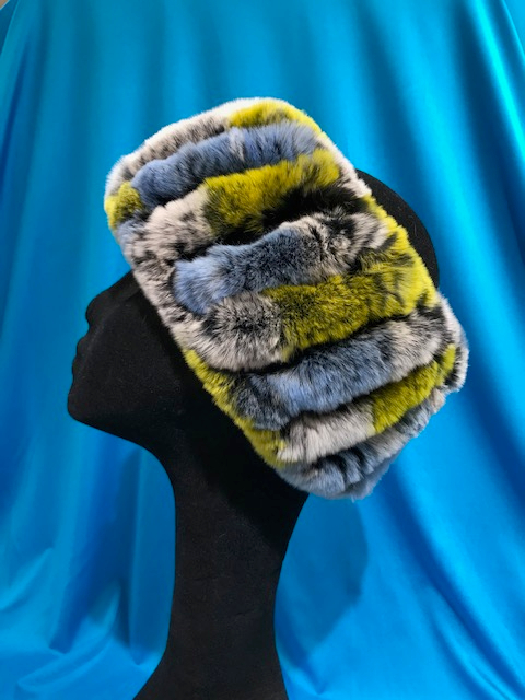Knitted rex chinchilla headbands - Click Image to Close