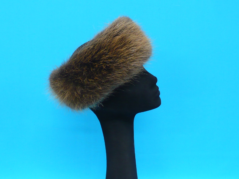 Natural beaver headband