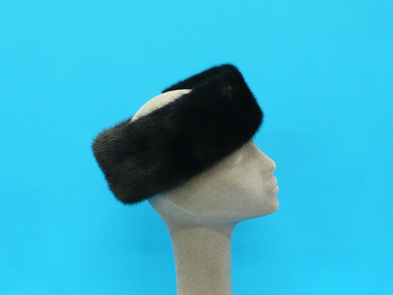 Black mink headband - Click Image to Close